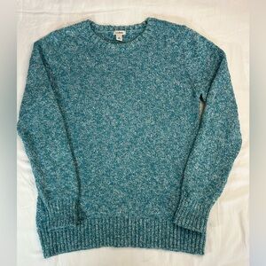 L.L. Bean Women’s Blue 100% Cotton Ragg Pullover Sweater Medium Classic